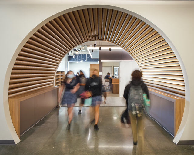 Ann Richards School for Young Women Leaders tunnel hallway