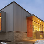 exterior and interior of campus buildings
