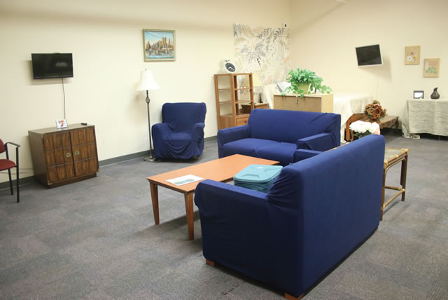 college students basement apartment living area